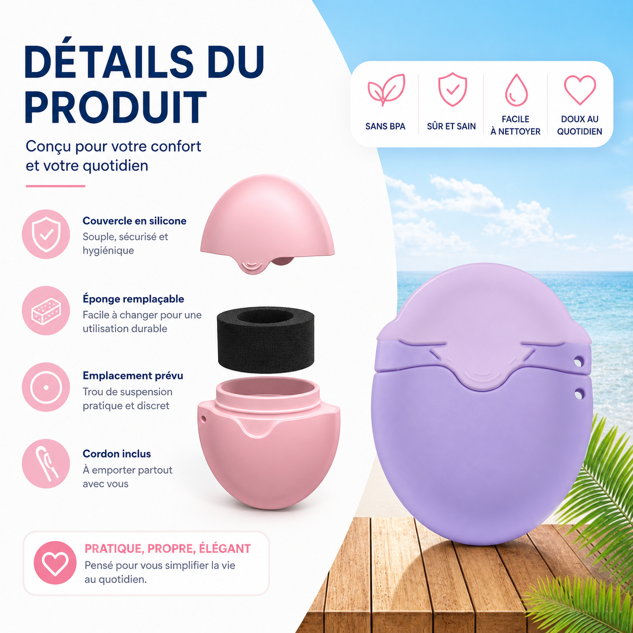 Applicateur Crème Solaire Silicone | Sans les Mains | FraîcheurStore