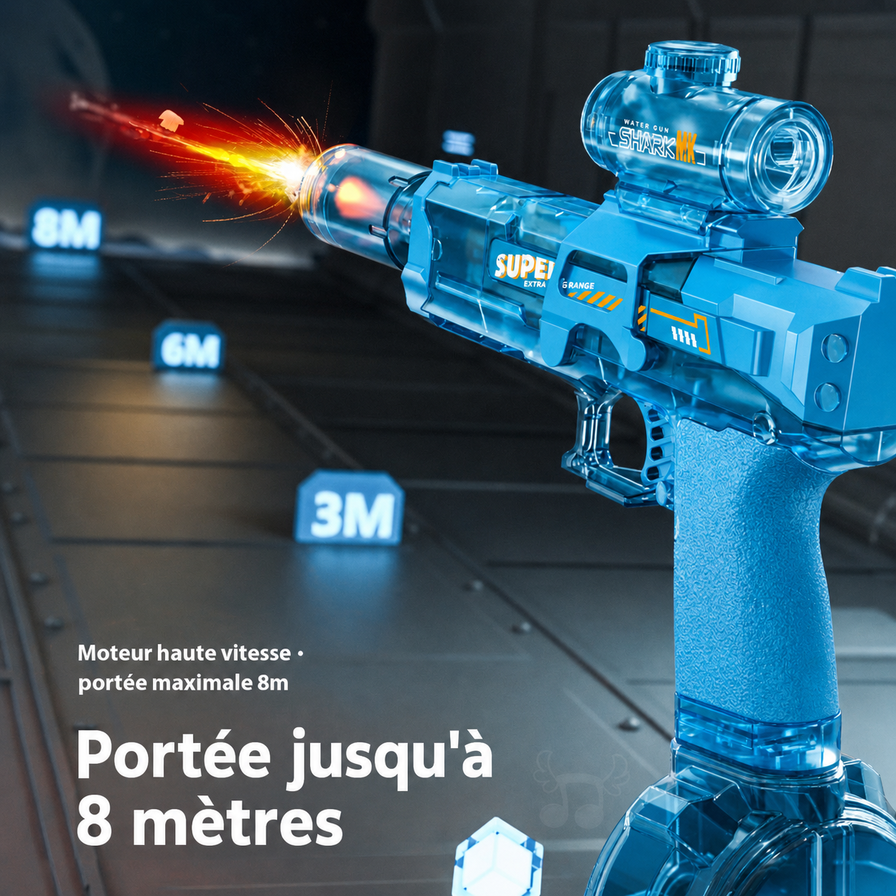 Pistolet à Eau Électrique LED — Portée 8m — Rechargeable USB — Enfants et Adultes — Été 2026